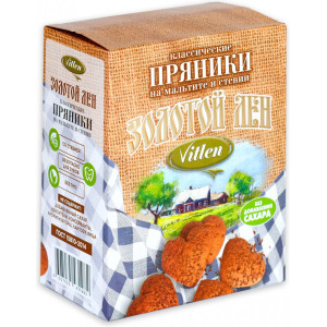ПРЯНИКИ Золотой лен классические на мальтите и стевии 200 г Vitlen