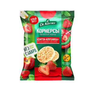 Хлебцы хрустящие Рисово-кукурузные "Смузи-клубника" Др.Корнер