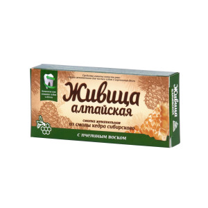 Смолка жевательная с пчелиным воском без добавок, ТМ Живица алтайская