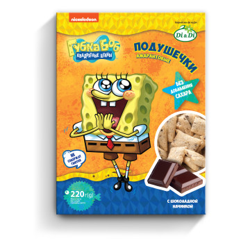 Подушечки амарантовые Губка Боб безглютена с шокол.начин. и витаминами 220г