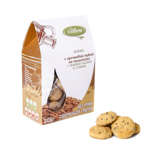 Печенье безглютена с греч.мукой на мальтите и стевии, 200г, Vitlen