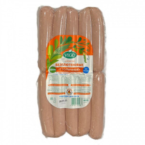Сосиски без глютена Столичные, 400г, Vego