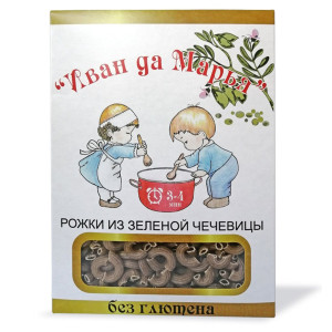 Рожки из Зеленой Чечевицы б/г, 400г., "Иван да Марья"