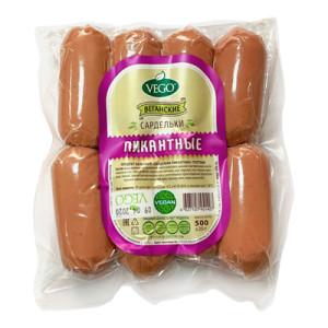 Сардельки пикантные веганские, 500г, Vego
