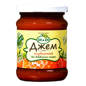 Джем клубничный без сахара, 300г, ТМ "Di&amp;Di"