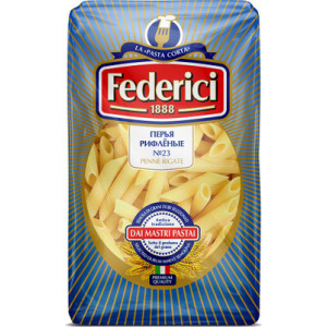 Макароны "перья" из пшеничной цельнозерновой муки 400г тм Federici