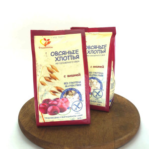Овсяные хлопья без глютена с вишней 375гр Сташевское