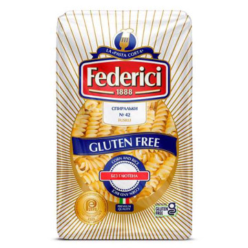 Макароны без глютена Спиральки, 400 г Federici Fusilli