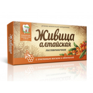 Смолка жевательная с пчелиным воском и облепихой, ТМ Живица алтайская