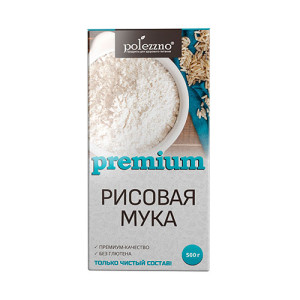 Мука без глютена рисовая Polezzno, 500 г