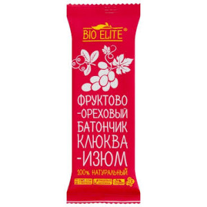 Батончик клюква-изюм Bio elite
