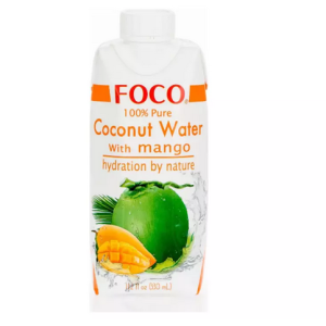 Кокосовая вода с мякотью манго "FOCO", 330 мл.