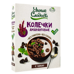 Колечки "Умные сладости" амарантовые с какао, 150г