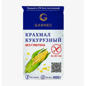 Крахмал кукурузный без глютена Гарнец, 400г.