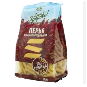 Макароны без глютена из амарантовой муки, Перья, 250 г «Ешь здорово»