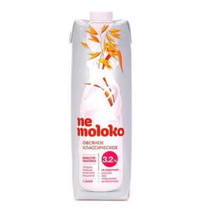 Овсяное Немолоко классическое, 3.2% 1л, обогащённый кальцием и витамином В2 "Nemoloko"