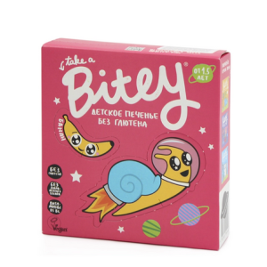 Печенье без глютена BITEY "банан" с глазурью 125 гр