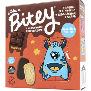 Печенье без глютена с молоч.шоколадом шоколад 125гр Bitey