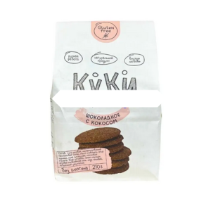 Печенье без глютена шоколадное c кокосом 210гр "Куки"