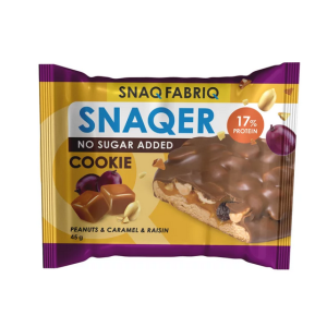 Печенье глазированное "Арахис, изюм и карамель", 45 г ТМ "SNAQ FABRIQ"