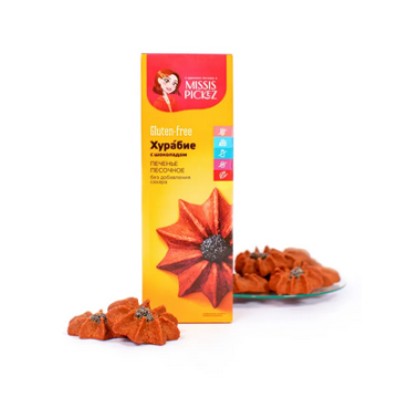 Печенье Хурабие с шоколадом безглютена 85г, тм Missis Pickez