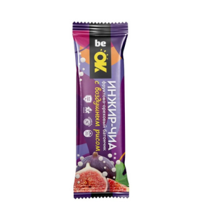 Фруктово-ореховый батончик с воздушным рисом "Инжир-Чиа" be OK