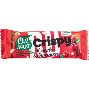 Фруктовый батончик ягоды клюква брусника Олайт Crispy