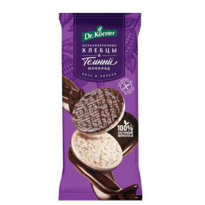 Хлебцы рисовые с темным шоколадом, 67г, Dr. Korner (др. Корнер)