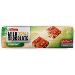 Шоколад молочный 32% какао с орехом 250г Победа