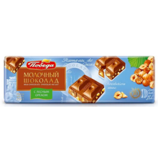 Шоколад сливочный 30% какао с орехом 250г Победа