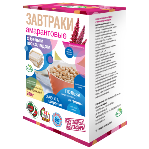 Завтраки амарантовые без глютена в глазури, 250г тм Di&amp;Di