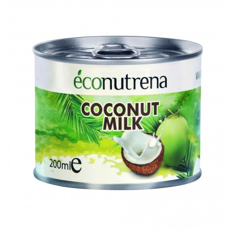 Молоко кокосовое органическое, "Econutrena", жирность 17%, 200мл, ж/б